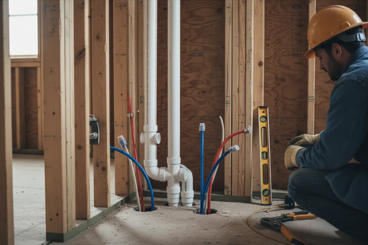 Drain and supply rough-in during Garbage Disposal Repair in Ceres